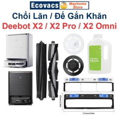 Phụ Kiện Robot Ecovacs Deebot X2 / X2Pro / X2 Omni, Chổi Lăn, Nắp Chặn Chổi Lăn, Đế Gắn Khăn ///