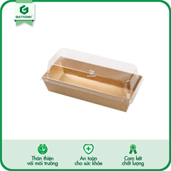 Hộp giấy nâu chữ nhật take-away (Nắp pet)
