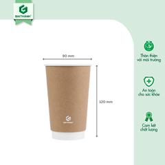 Ly giấy Kraft 16oz - 480ml (Double wall)