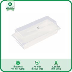 Hộp giấy trắng chữ nhật take-away (Nắp pet)