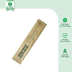 Set Đũa Muỗng Tăm gỗ kèm Khăn giấy (Bọc giấy)