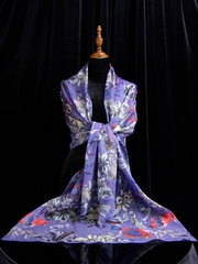 Khăn lụa choàng hoa tím
