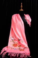 Khăn choàng thêu thủ công hoạ tiết hoa hồng (khăn đũi)