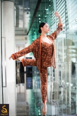 Pijama lụa hoạ tiết Logo Luxurysilk