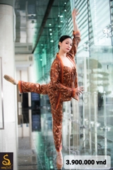 Pijama lụa hoạ tiết Logo Luxurysilk