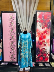 Váy Lụa họa tiết hoa phiên bản giới hạn, cao cấp, lụa mịn mềm, hoa tiết cổ điển