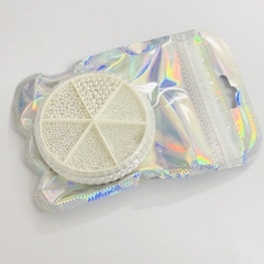 Set bi kim loại khay tròn 6 ngăn màu bạc (5/10/30/50 set/case)