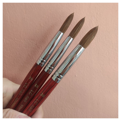 Cọ đắp bột Kolinsky cán gỗ #16 LCNail (5/10/30/50 pcs/case)