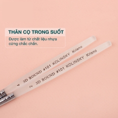 Cọ đắp hoa cán nhựa trong suốt Kolinsky 3D Size 4 (5/10/30/50 pcs/case)