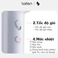 Máy sấy tóc ion âm tốc độ cao LAIFEN SE LITE, Chip Nhiệt AI thông minh