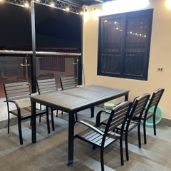 Bộ Bàn Ghế Sân Vườn Nhôm Đúc Polywood ND25