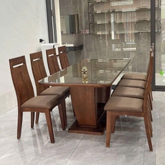 Bàn Ăn 8 Ghế Gỗ Sồi VIP03
