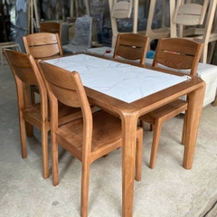 Bộ Bàn Ăn 4 Ghế Gỗ Sồi HT39