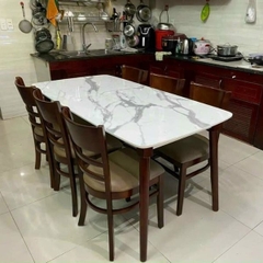 Bộ Bàn Ghế Ăn Gỗ Tự Nhiên 6 Người