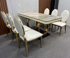 Bàn Ăn Mặt Đá 6 Ghế LOUIS Nhập Khẩu