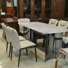Bộ Bàn Ghế Ăn Mặt Đá Thạch Anh Nhập Khẩu HT19