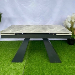 Bàn Ăn Rút Gọn 1m4 Kéo Dài 2m Mặt Đá Ceramic Nhập Khẩu