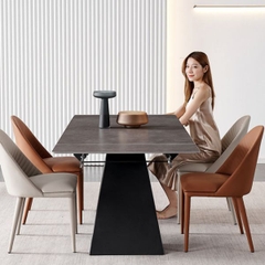 Bàn Ăn Rút Gọn 1m6 Kéo Dài 2m3 Mặt Đá Ceramic Nhập Khẩu