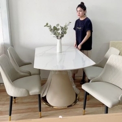 Bàn Ăn Thông Minh Mặt Đá Tròn Xoay