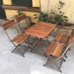 Bộ Bàn Cafe Fansipan Gấp Gọn Mini 4 Ghế