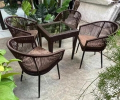 Bàn Ghế Cafe Mây Nhựa Cao Cấp MN60