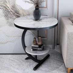 Bàn Góc Sofa Mặt Đá Khung Sắt BG05