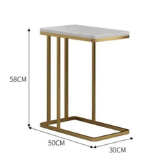 Bàn Góc Sofa Mặt Đá Khung Sắt BG06