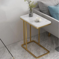 Bàn Góc Sofa Mặt Đá Khung Sắt BG06