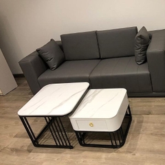 Bàn Trà Sofa Đôi Mặt Đá Vân Mây Ngăn Kéo BT08