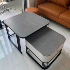 Bàn Trà Sofa Đôi Mặt Đá Vân Mây Ngăn Kéo BT08