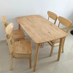 Bộ Bàn Ăn 4 Ghế Gỗ Cao Su