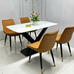 Bộ Bàn Ăn Chân Sắt Sơn Tĩnh Điện 4 Ghế Nhập Khẩu