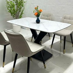 Bộ Bàn Ăn Chân Sắt Sơn Tĩnh Điện 4 Ghế Nhập Khẩu
