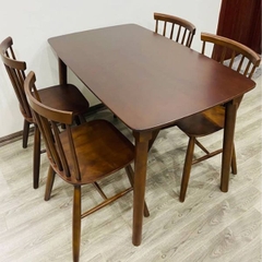 Bộ Bàn Ăn 6 Ghế Song Tiện Gỗ Cao Su