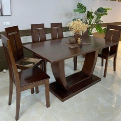 Bộ Bàn Ăn 6 Ghế Gỗ Sồi Mặt Đá GS99