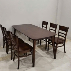Bộ Bàn Ăn Nhà Hàng 6 Ghế Gỗ Tự Nhiên
