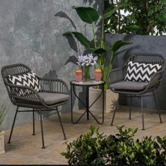 Bộ Bàn Cafe 2 Ghế Mây Nhựa MN289