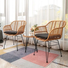 Bộ Bàn Cafe 2 Ghế Mây Nhựa MN289