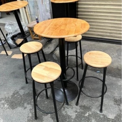 Bàn Bar Mặt Gỗ Chân Săt BAS01