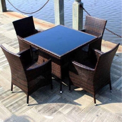 Bộ Bàn Ghế Cafe Mây Nhựa MN59