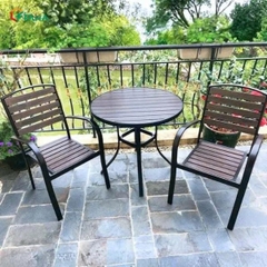 Bộ Bàn Ghế Ngoài Trời Polywood Nhôm Đúc 2 Ghế ND11