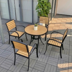 Bộ Bàn Ghế Nhôm Đúc Polywood 4 Ghế ND16
