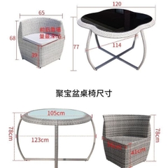 Bộ Bàn Ghế Sân Vườn Mây Nhựa GTG68