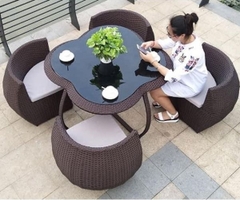 Bộ Bàn Ghế Sân Vườn Mây Nhựa GTG68