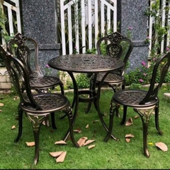 Bộ Bàn Ghế Nhôm Đúc Sân Vườn 4 Ghế ND29