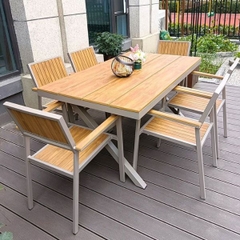 Bộ Bàn Ghế Sân Vườn Nhôm Đúc Polywood ND25