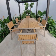 Bộ Bàn Ghế Sân Vườn Nhôm Đúc Polywood ND25