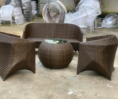 Bộ Bàn Ghế Sofa Mây Nhựa Sân Vườn GSF01