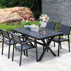 Bộ Bàn Ghế Sân Vườn Nhôm Đúc Polywood ND25