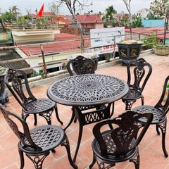 Bộ Bàn Nhôm Đúc Sân Vườn 6 Ghế ND28